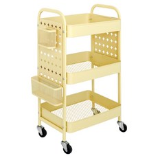 Nature Living 模組鋼製洞洞板移動式推車, 3層, 奶油黃