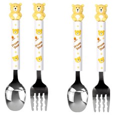kitchen U Dream Bear吉祥物兒童湯匙+ 叉子組, 湯匙 + 叉子, 2套, 混和顏色