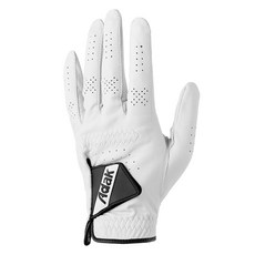 adak 男女通用 天然羊皮 揮桿節奏晶片 場地練習用 高爾夫手套 左手用, 白綠色, 1個