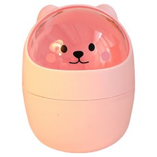 힘룸 실용적인 미니휴지통, 핑크 곰돌이