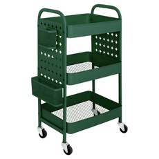 Nature Living 模組鋼製洞洞板移動式推車, 3層, 深綠色