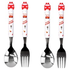 Kitchen U 叭叭吉祥物兒童湯匙叉子組, 湯匙 + 叉子, 2套, 混合色