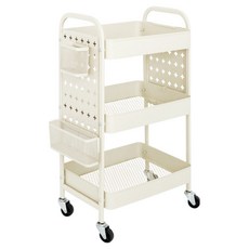 Nature Living 模組鋼製洞洞板移動式推車, 3層, 奶油白