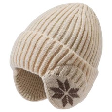 바코젤 겨울 귀마개 모직 내피 방한 캐주얼 등산 캠핑 비니, 아이보리