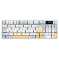 지클릭커 오피스프로 사일런스 M RGB 풀윤활 무소음 블루투스 LCD 무선 키보드, Navy Blue, WK50 LCD 98키, 제조사축 Navy Blue, WK50 LCD 98키, 제조사축
