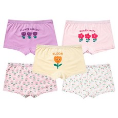 BASE ALPHA ESSENTIALS 女童公主平口內褲 5件組, 公主平口