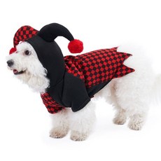 Wavy Days 寵物萬聖節小丑角色扮演服飾, 紅色, 1個