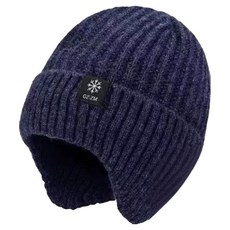 Bacogel 冬季針織羅紋休閒運動登山毛帽, 海軍藍