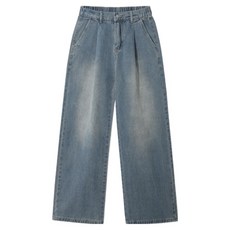 M.N.C 男女通用 水洗細褶後鬆緊帶丹寧褲 MDIP890IT