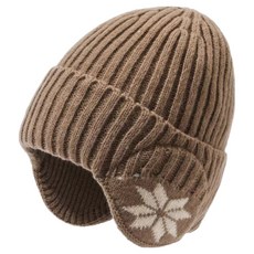 바코젤 겨울 귀마개 모직 내피 방한 캐주얼 등산 캠핑 비니, 브라운