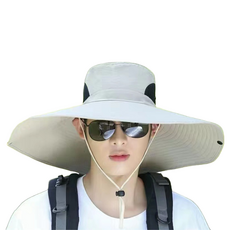 Lunagreen 時尚戶外漁夫帽 15cm寬帽簷, 米色, 1個