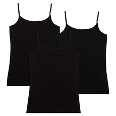 BASE ALPHA ESSENTIALS 女款 棉質彈性可調式細肩帶背心3件組