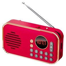 오르미 레트로 휴대용 FM 미니 블루투스 라디오, ORM2, 레드하트