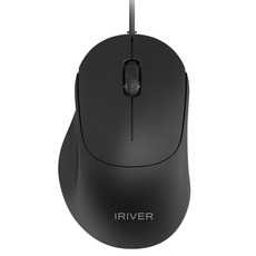 IRIVER 抗菌處理辦公室用輕量隱形靜音有線滑鼠, 黑色, M101