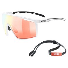 uvex mtn perform VM 亞洲版運動太陽眼鏡 眼鏡帶, 1個, 霧面白色(镜框) + 變色紅色鏡面(鏡片)