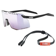 uvex pace stage small CV 運動太陽眼鏡 眼鏡帶, 1個, 霧面黑(鏡框) + 粉紅水銀(鏡片)