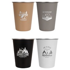 NOBANA Beautylife 露營水杯 304不銹鋼杯 荒野款 4件組, 四色, 1套