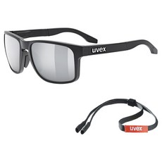 uvex PLANET 運動太陽眼鏡 眼鏡帶, 1個, 鏡框(霧面黑)鏡片(煙灰色)