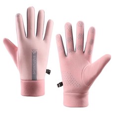 Glo-us 女士防水防寒防滑運動手套 雙手穿戴組, 1套, 粉紅色