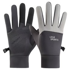 Glowus 男用保暖防滑戶外運動手套 雙手套組, 深灰色, 1套