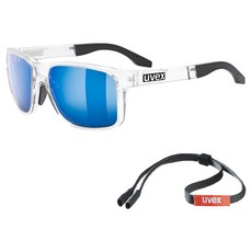 uvex PLANET 運動太陽眼鏡 眼鏡帶, 1個, 鏡框(透明)鏡片(藍水銀)
