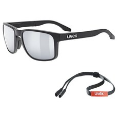 uvex PLANET 運動太陽眼鏡 眼鏡帶, 1個, 鏡框(霧面黑)鏡片(銀水銀)