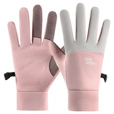 Glowus 女款保暖防滑戶外運動手套 雙手穿戴組, 粉紅色, 1套