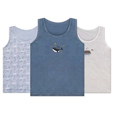 키즈라인 아동용 바다나라 순면 런닝 3종 세트