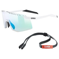 uvex pace stage V 變色運動太陽眼鏡 眼鏡帶, 1個, 霧面白色(鏡框) + 變色綠色鏡面(鏡片)