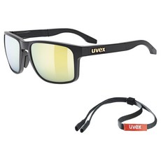 uvex PLANET 運動太陽眼鏡 眼鏡帶, 1個, 鏡框(霧面黑)鏡片(金水銀)