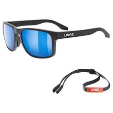 uvex PLANET 運動太陽眼鏡 眼鏡帶, 1個, 鏡框(霧面黑)鏡片(藍水銀)