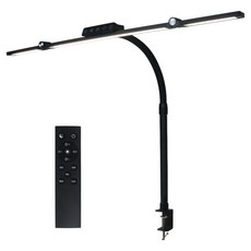 Lumi-line 寬版雙折疊夾式遙控書桌用LED檯燈 widefolding-dual, 黑色