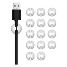 리브리카 무타공 접착 케이블 선 고정 정리 홀더, 화이트, 15개