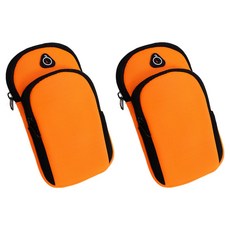 여신 팔뚝 러닝 트레이닝 아웃도어 스마트폰 암밴드, 오렌지, 2개