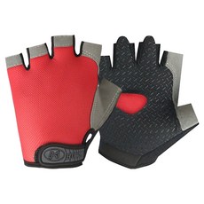 HuwaiH 셀리빙 자전거 요가 스포츠 손가락 장갑, 레드, 1개