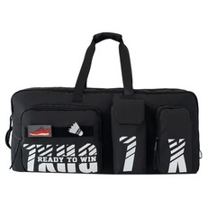 大尺寸多合一收納羽毛球包, 1個, 黑色