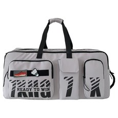 大尺寸全方位收納羽球包, 1個, 灰色