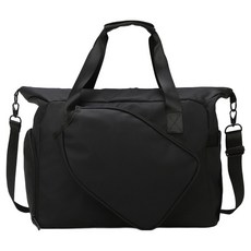 多功能收納單肩網球包, 1個, 黑色