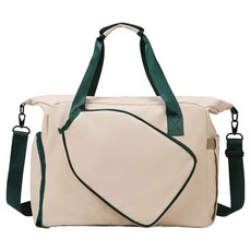 多功能收納單肩網球包, 1個, 米色