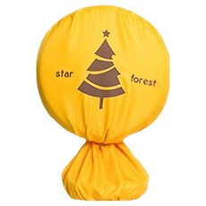 쏙쏙채움 스판 써큘레이터 선풍기 커버, 옐로 크리스마스 트리