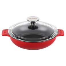 WOLL 電磁爐鑄鐵迷你炒鍋, 辣椒紅, 18cm, 1個