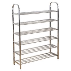 Soso House 組裝式不鏽鋼鞋子整理架 鞋櫃 6層 75cm, 銀色, 1個