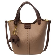 Elsso 女性日常水桶單肩斜揹包, 米色