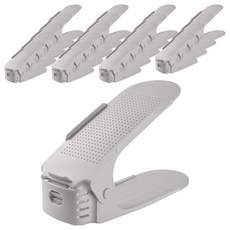 Librika 簡潔可調節角度鞋架 鞋子整理架, 灰色, 20個