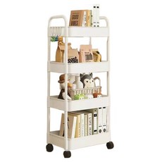 Secret Garden 多用途移動式四層手推車, 白色, 4層