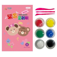 티니월드 뽀송 클레이 미니 6종 세트, 빨강, 노랑, 하양, 초록, 파랑, 검정, 177g, 1세트