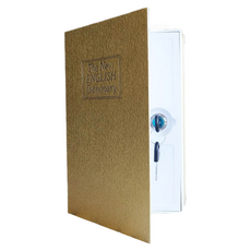 Dino 個人書房 新版 書本型 鑰匙型 迷你保險箱 24 x 15.5 x 5.5 cm, 金色