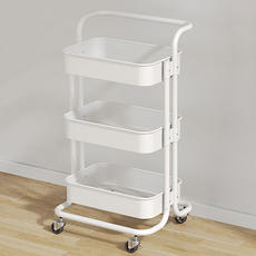 스크릿가든 범용 이동식 트롤리 카트, 화이트, 3단