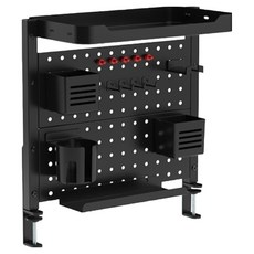 LDL MOUNT 夾式收納架 洞洞板 多用途隔板 書桌洞洞板 460 x 412~542 mm APL-PB470B, 1個, 黑色