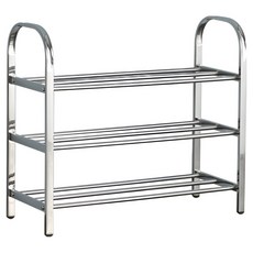 Soso House 組裝式不鏽鋼鞋櫃整理架 66cm, 銀色, 3層